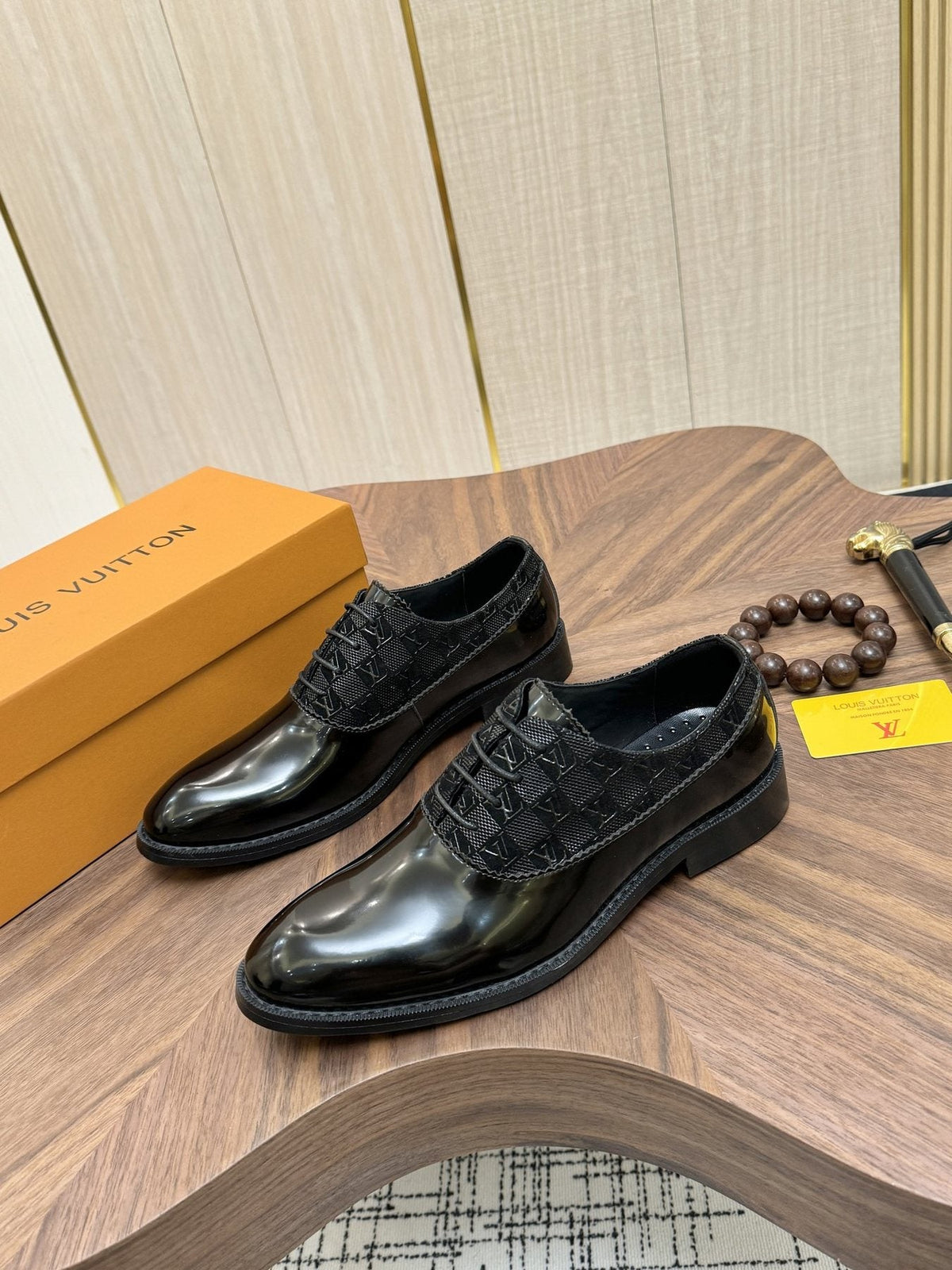 Louis Vuitton Textured Vamp Lace-Up Dress Shoes — front
