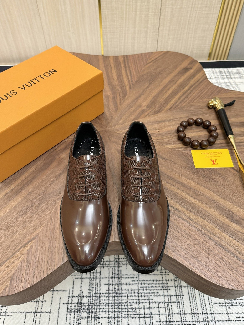 Louis Vuitton Textured Vamp Lace-Up Dress Shoes — hero