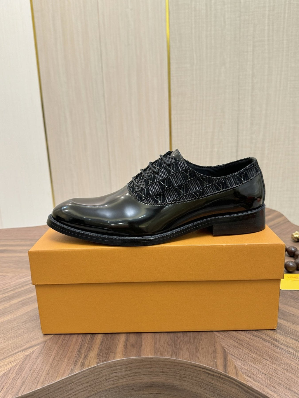 Louis Vuitton Textured Vamp Lace-Up Dress Shoes — side