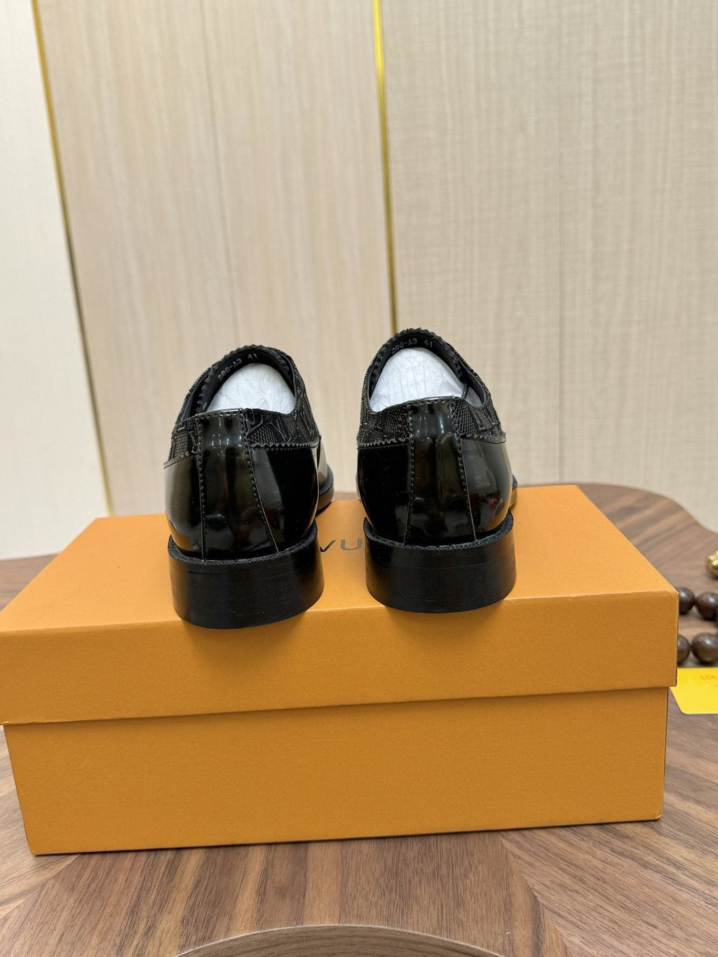 Louis Vuitton Textured Vamp Lace-Up Dress Shoes — back