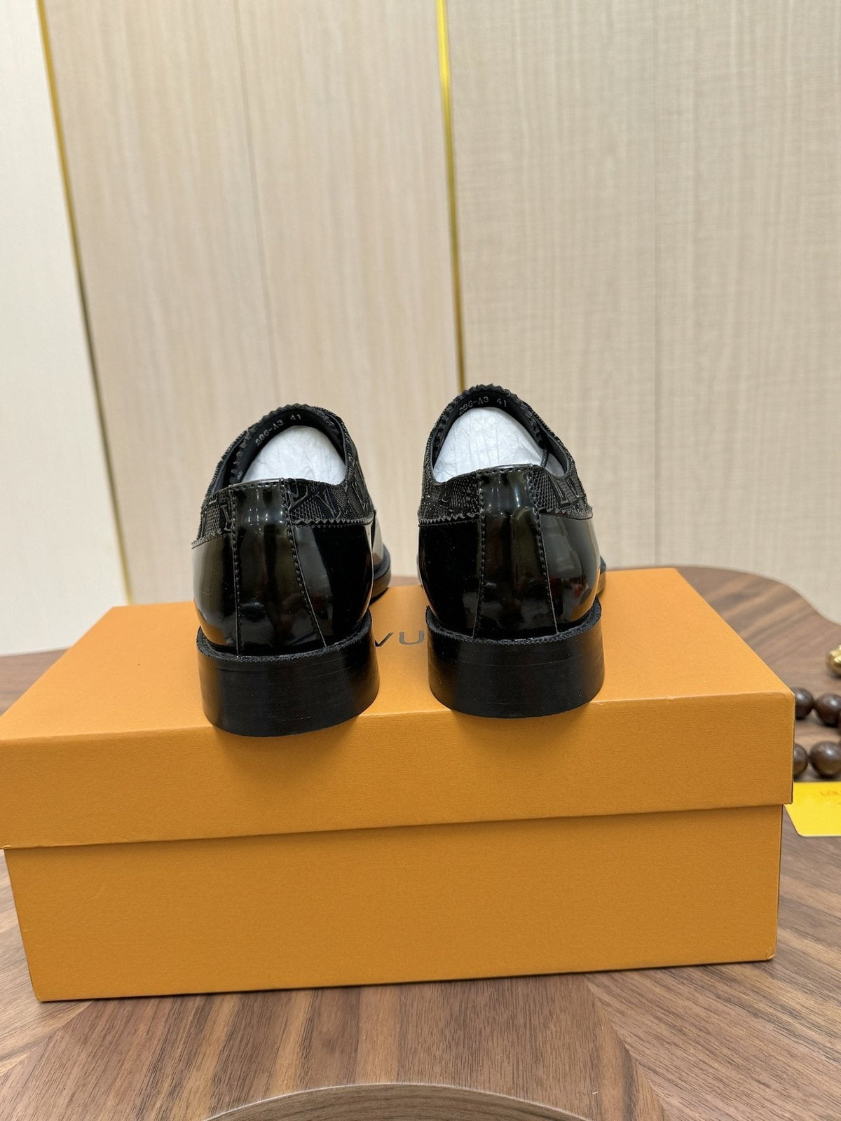 Louis Vuitton Textured Vamp Lace-Up Dress Shoes — back
