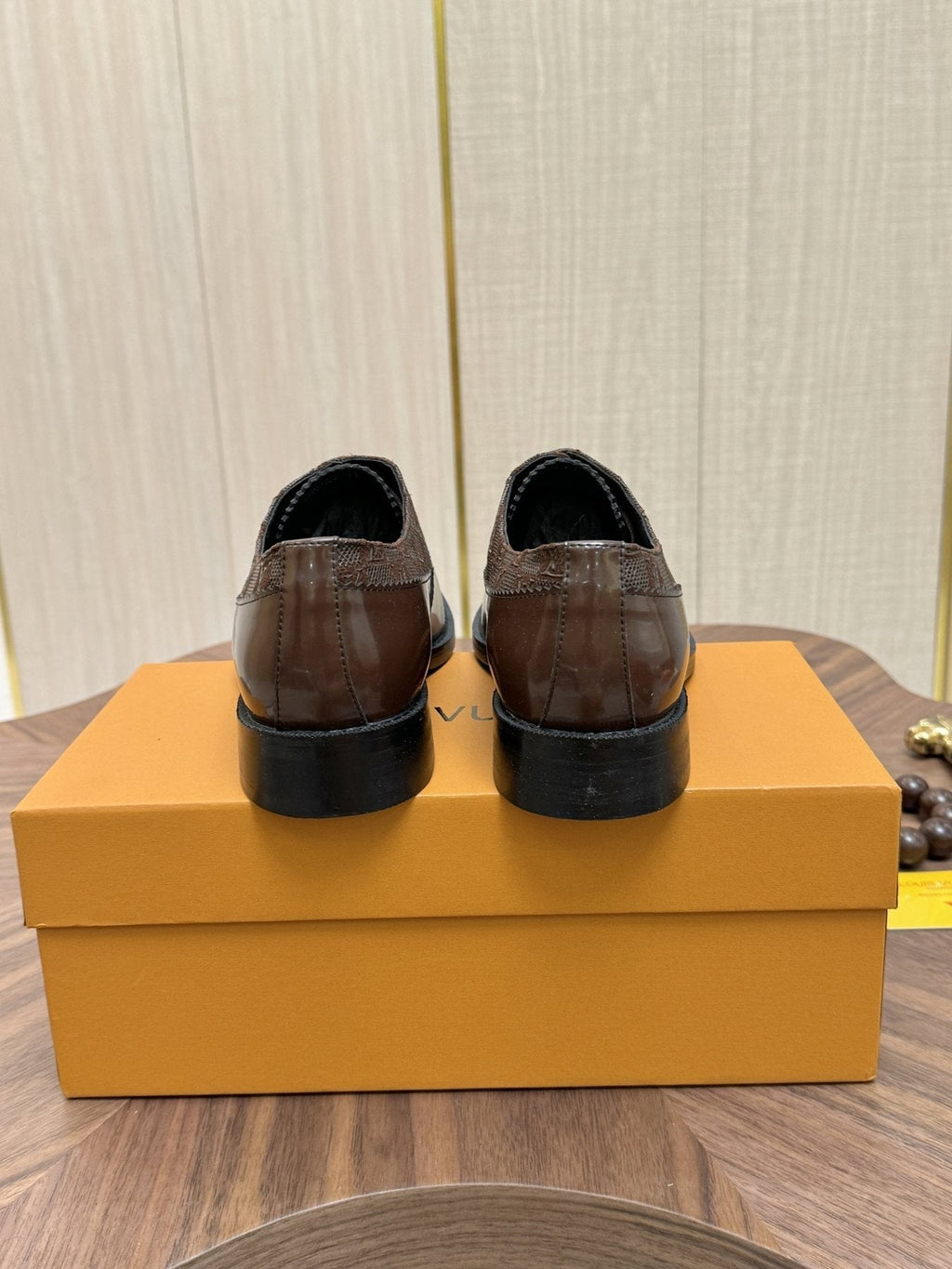 Louis Vuitton Textured Vamp Lace-Up Dress Shoes — back