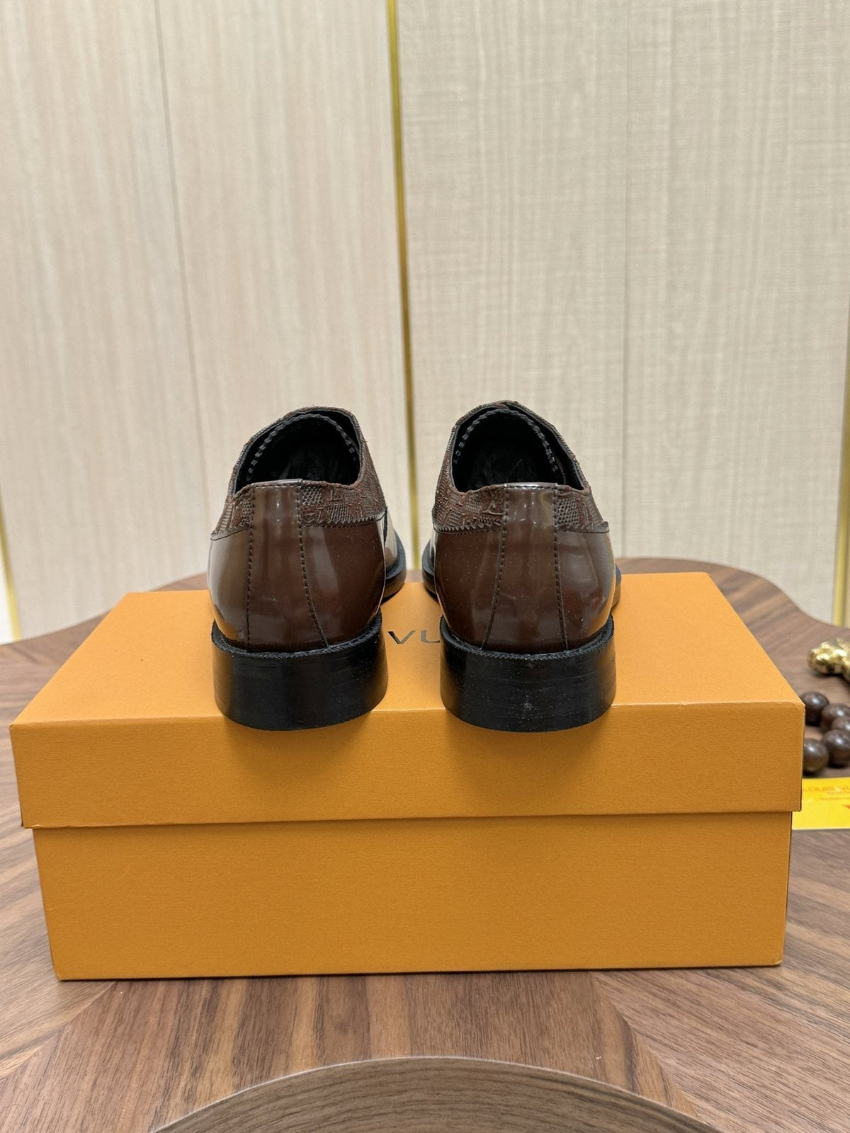 Louis Vuitton Textured Vamp Lace-Up Dress Shoes — back