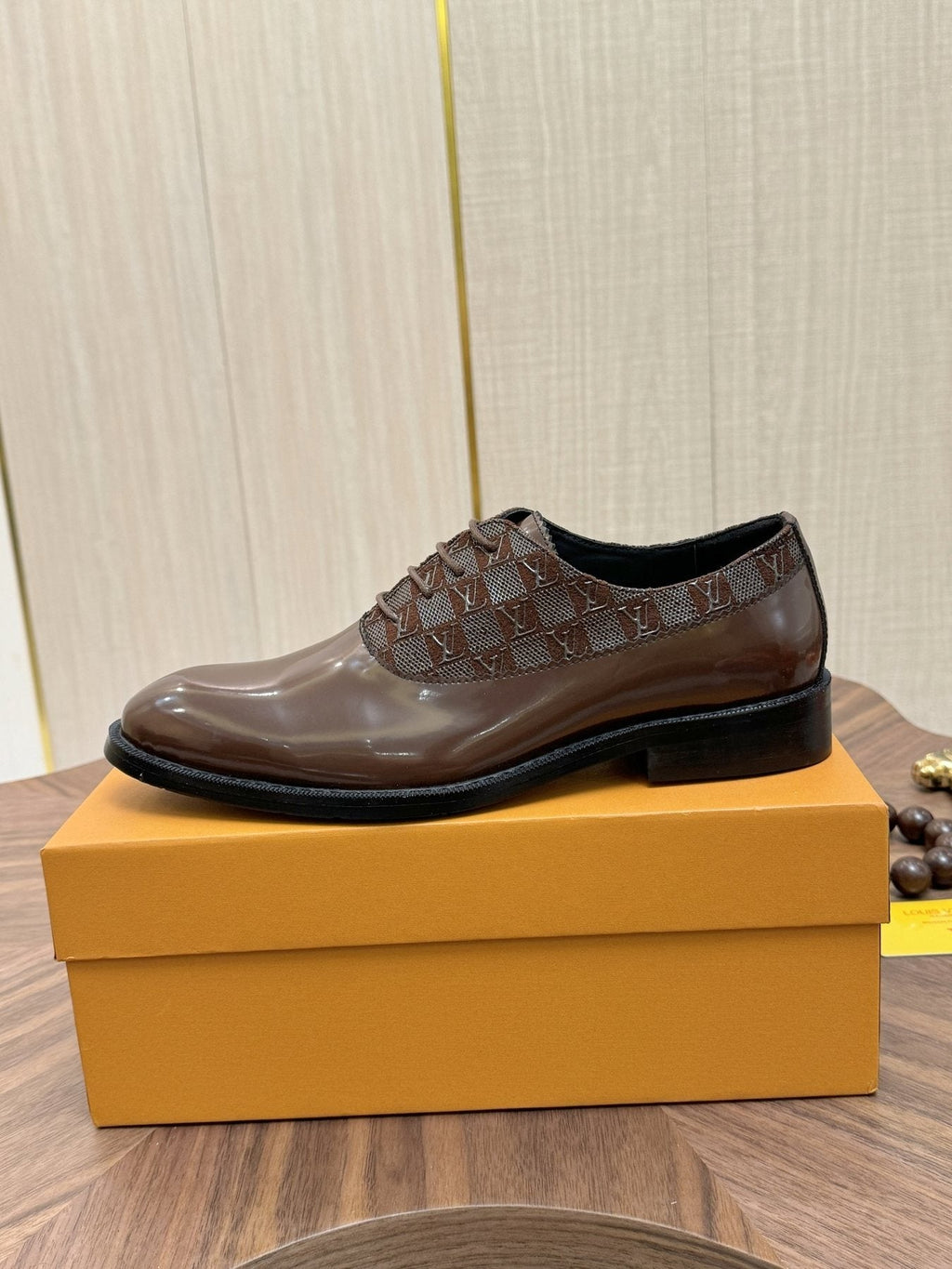 Louis Vuitton Textured Vamp Lace-Up Dress Shoes — side