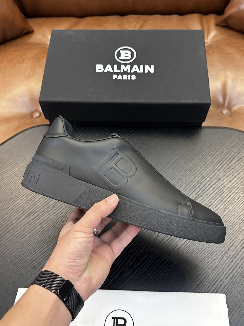 Balmain B-Skate Slip-On Sneakers — side