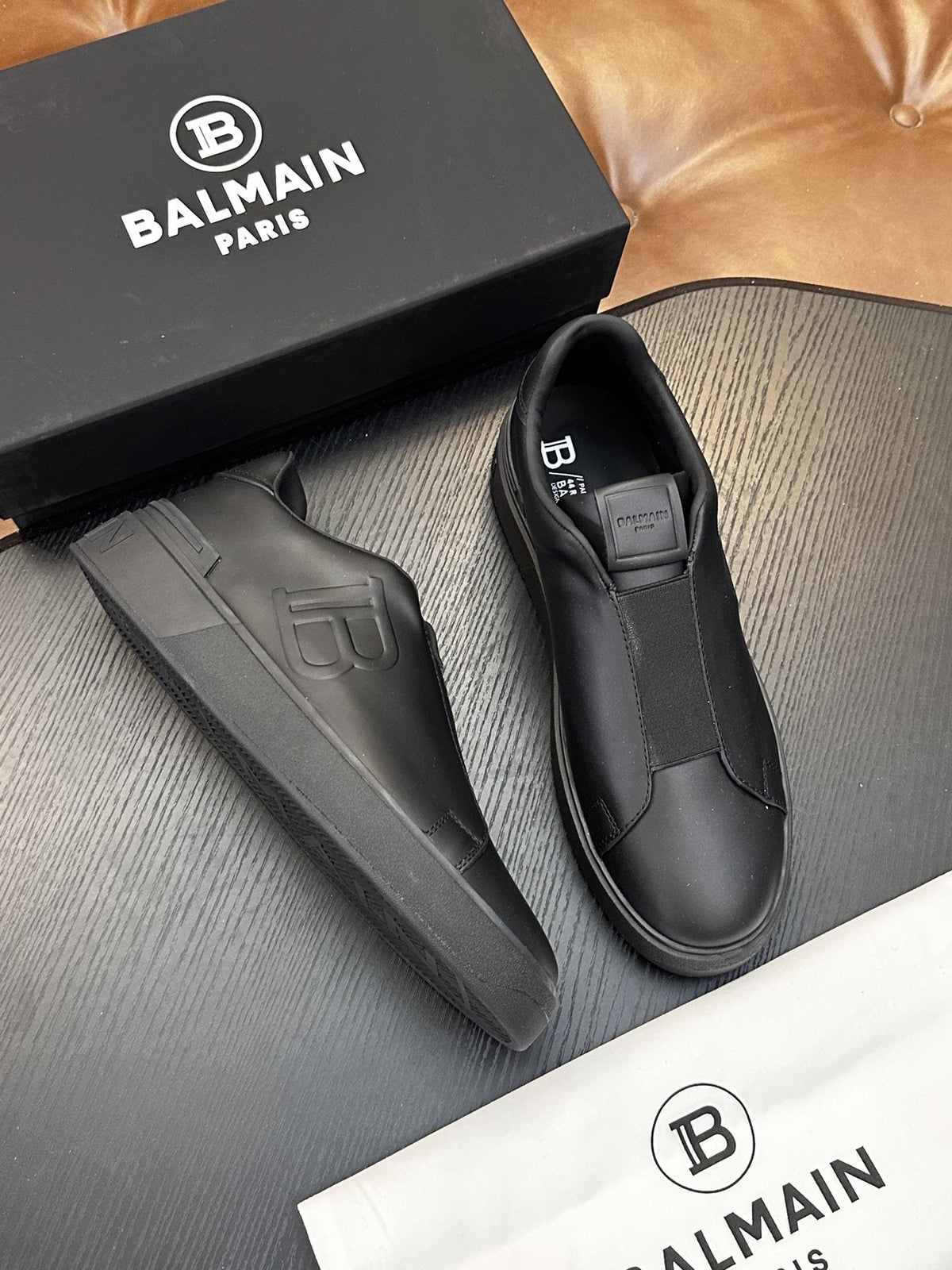 Balmain B-Skate Slip-On Sneakers — side