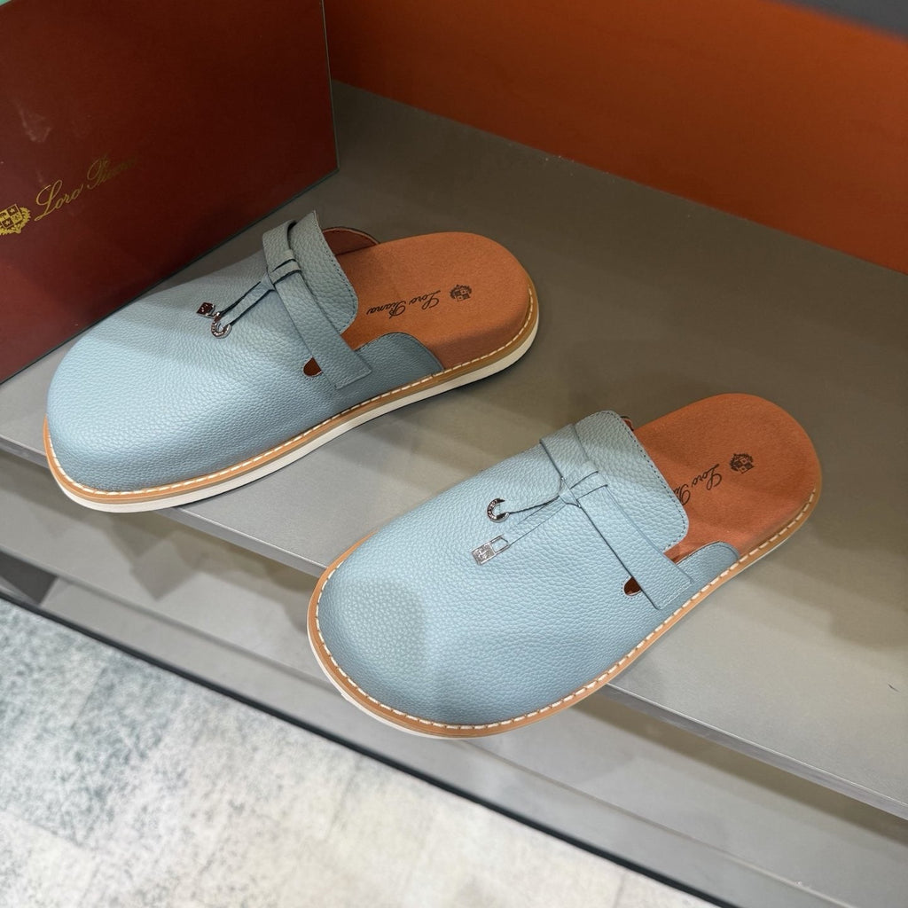 Textured Loafer Mule Shoes — side