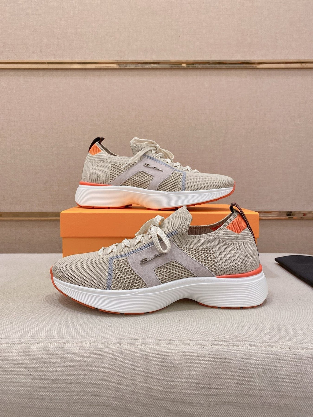 Santoni Knit Panel Sneakers — front