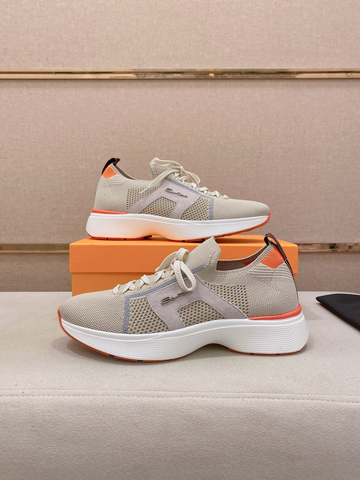 Santoni Knit Panel Sneakers — front