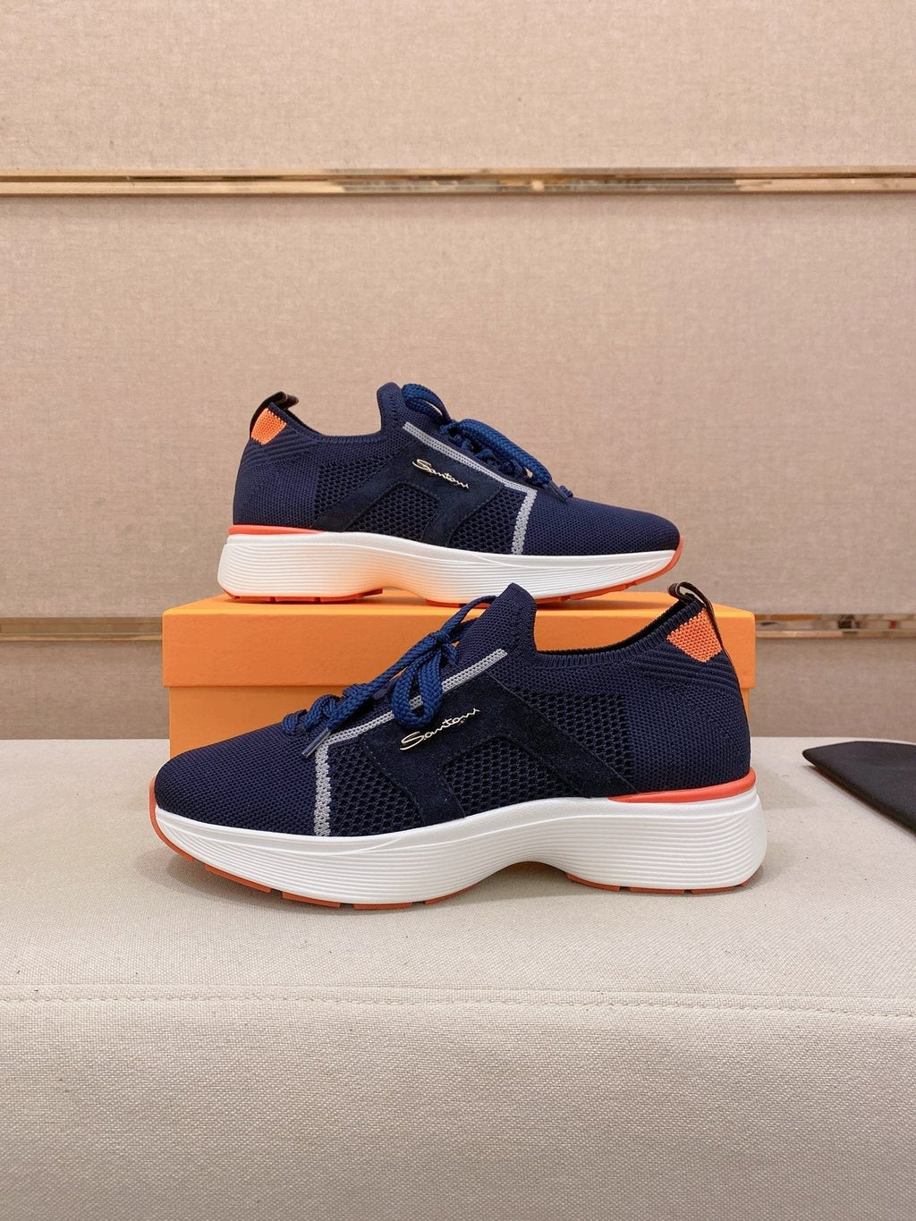 Santoni Knit Panel Sneakers — front