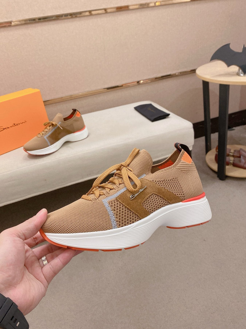 Santoni Knit Panel Sneakers — front