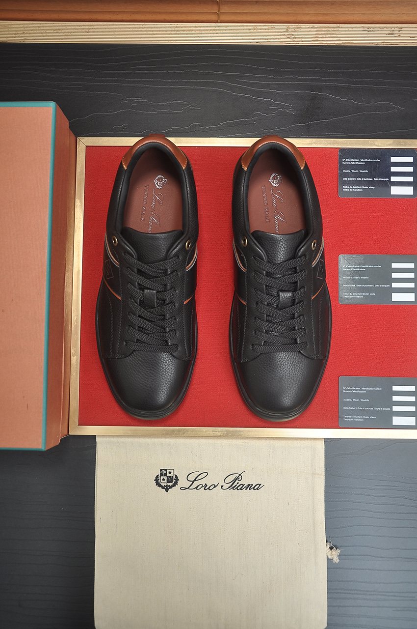 Loro Piana Textured Low-Top Sneakers — front