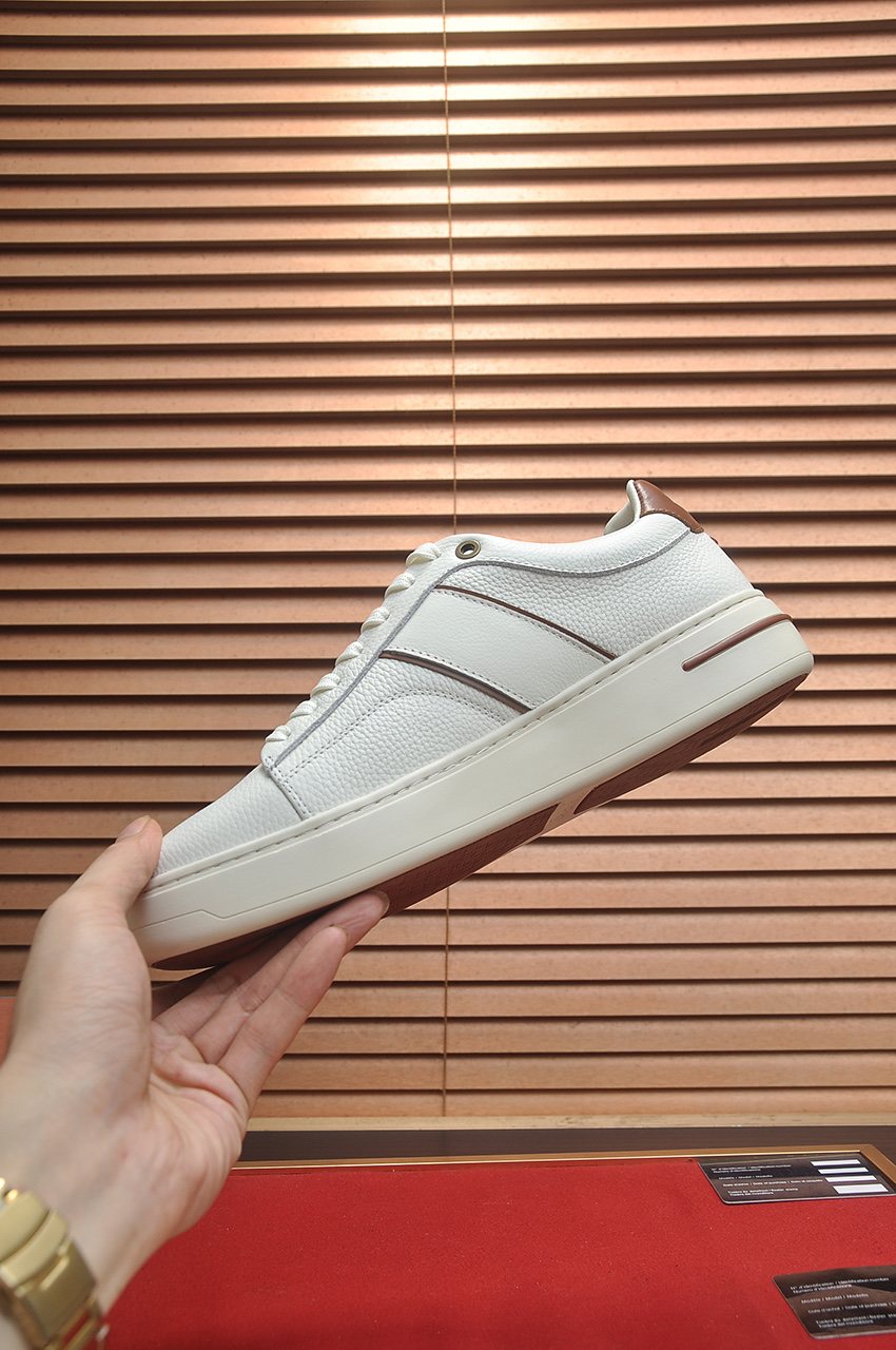 Loro Piana Textured Low-Top Sneakers — side