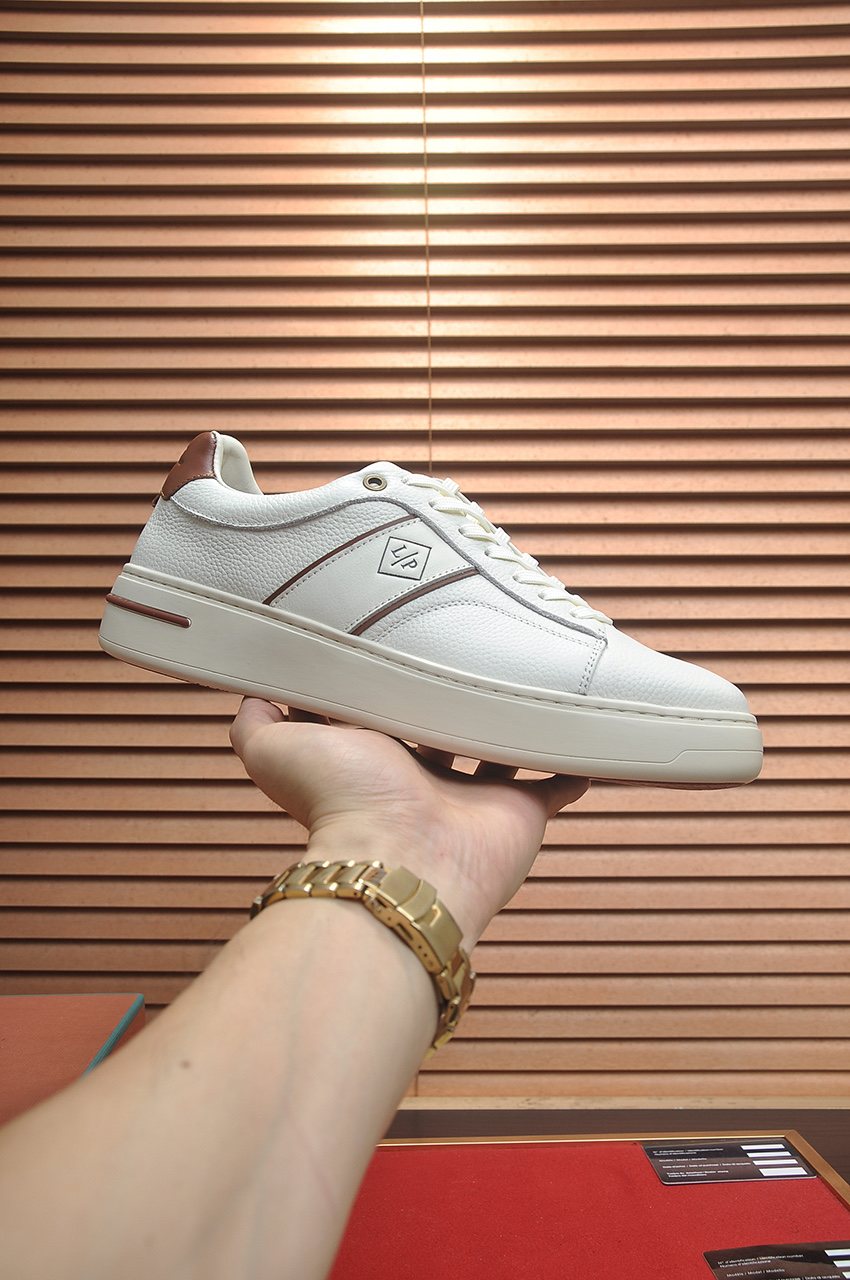 Loro Piana Textured Low-Top Sneakers — side