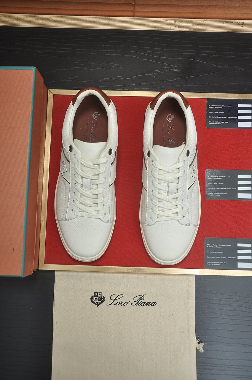 Loro Piana Textured Low-Top Sneakers — front