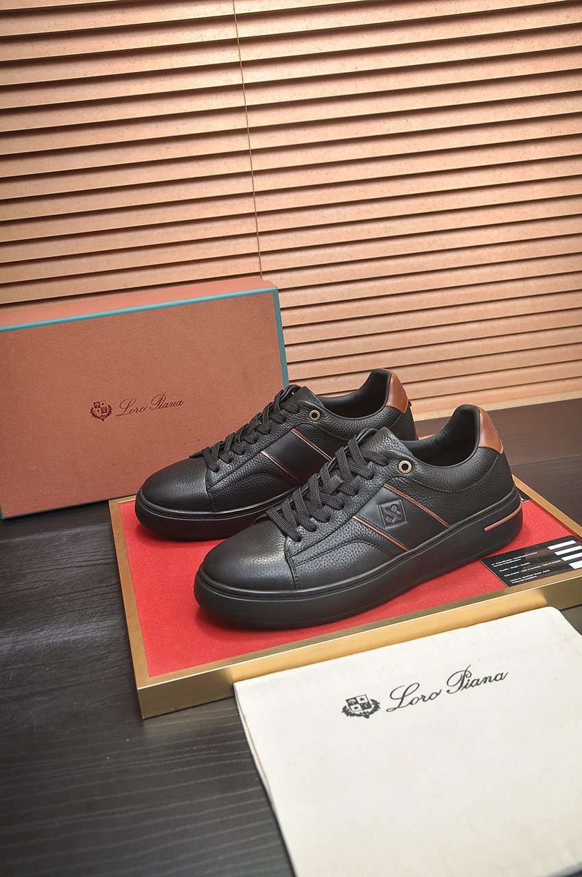 Loro Piana Textured Low-Top Sneakers — front