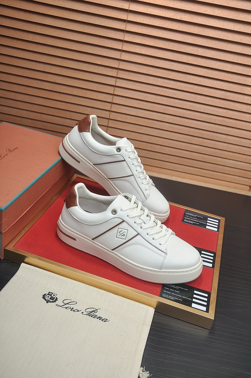 Loro Piana Textured Low-Top Sneakers — side
