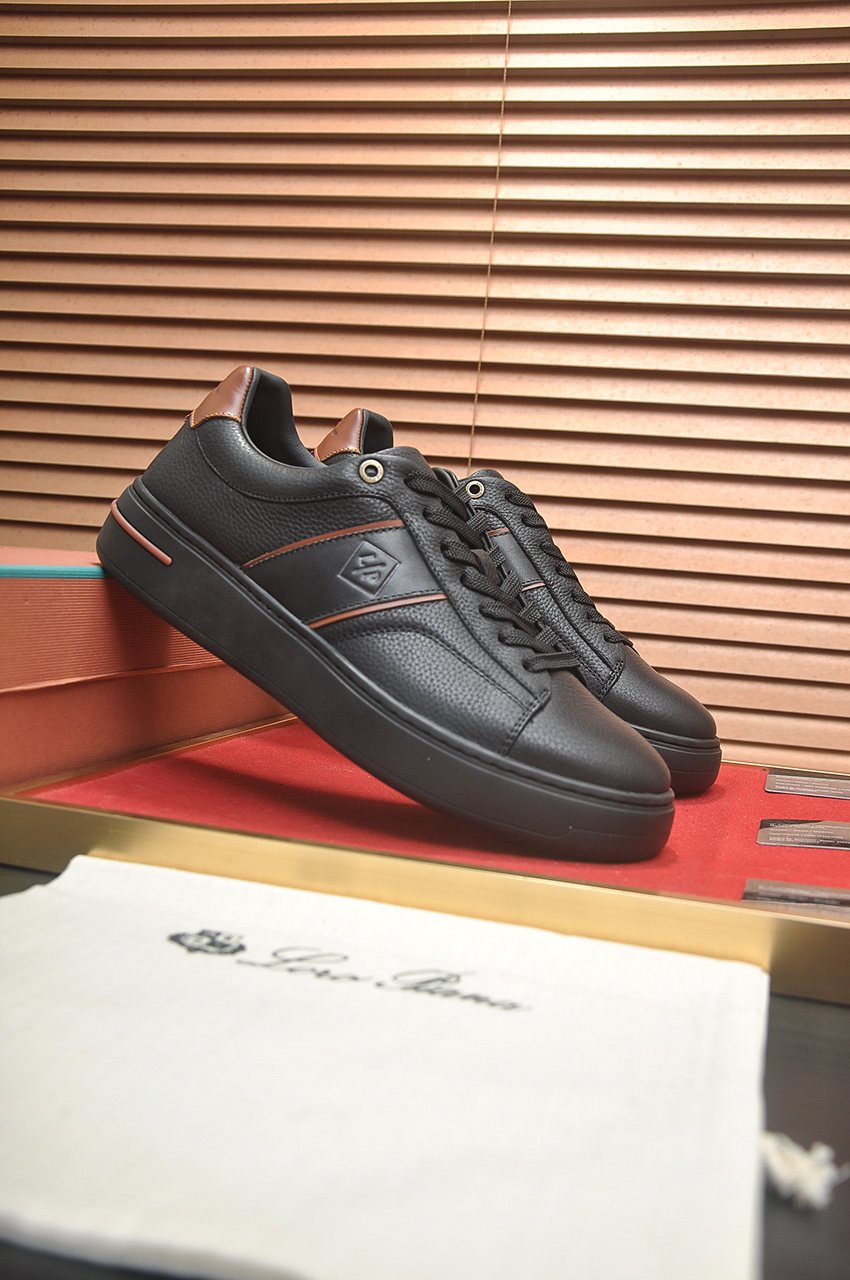 Loro Piana Textured Low-Top Sneakers — front