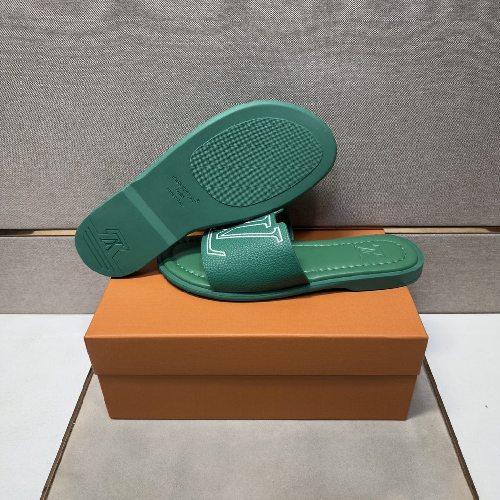 Louis Vuitton Men's Outlined LV Slide Sandals — side