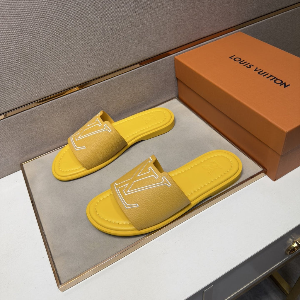 Louis Vuitton Men's Outlined LV Slide Sandals — side