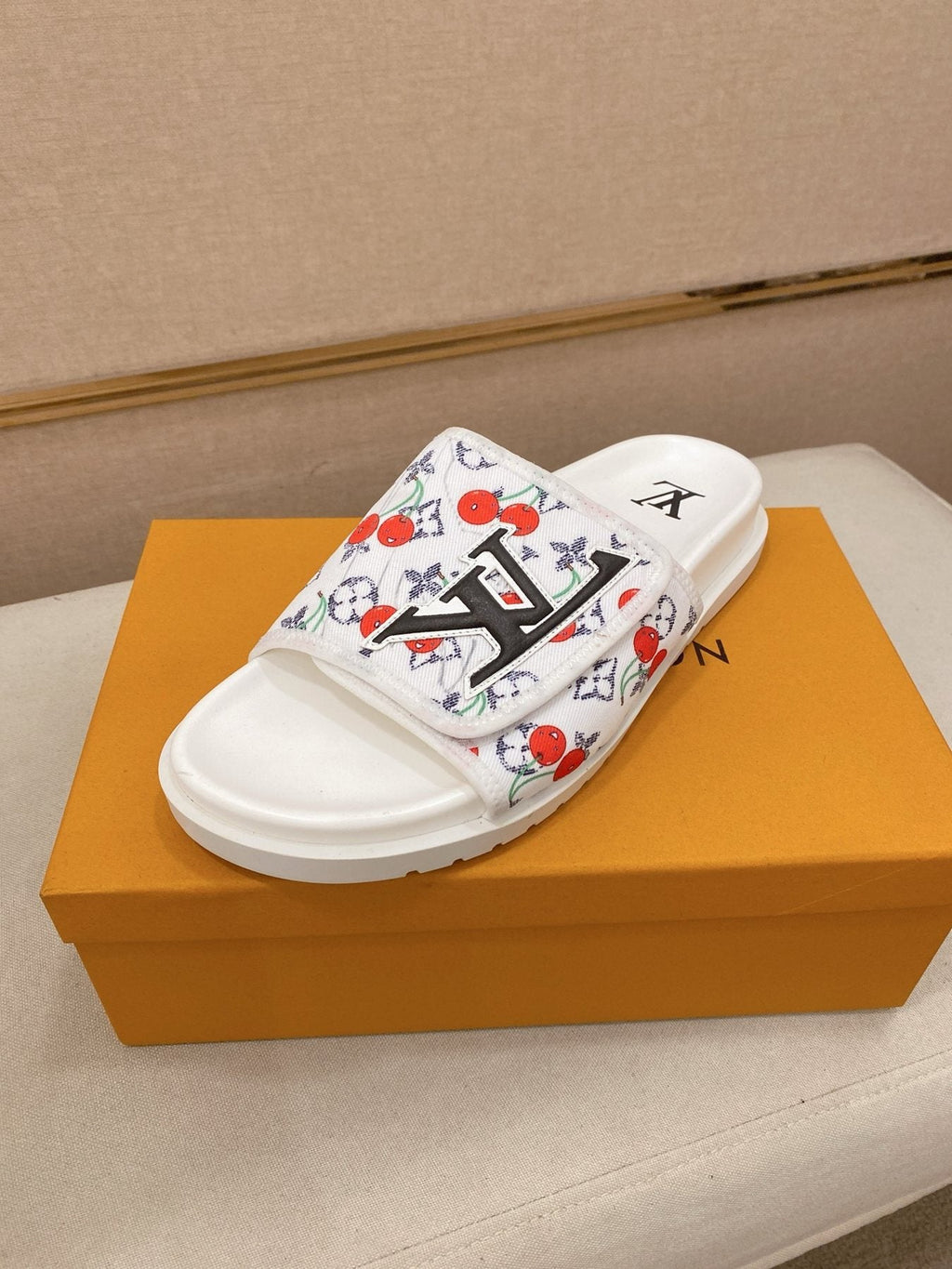 Louis Vuitton Graphic Print Slide Sandals — front