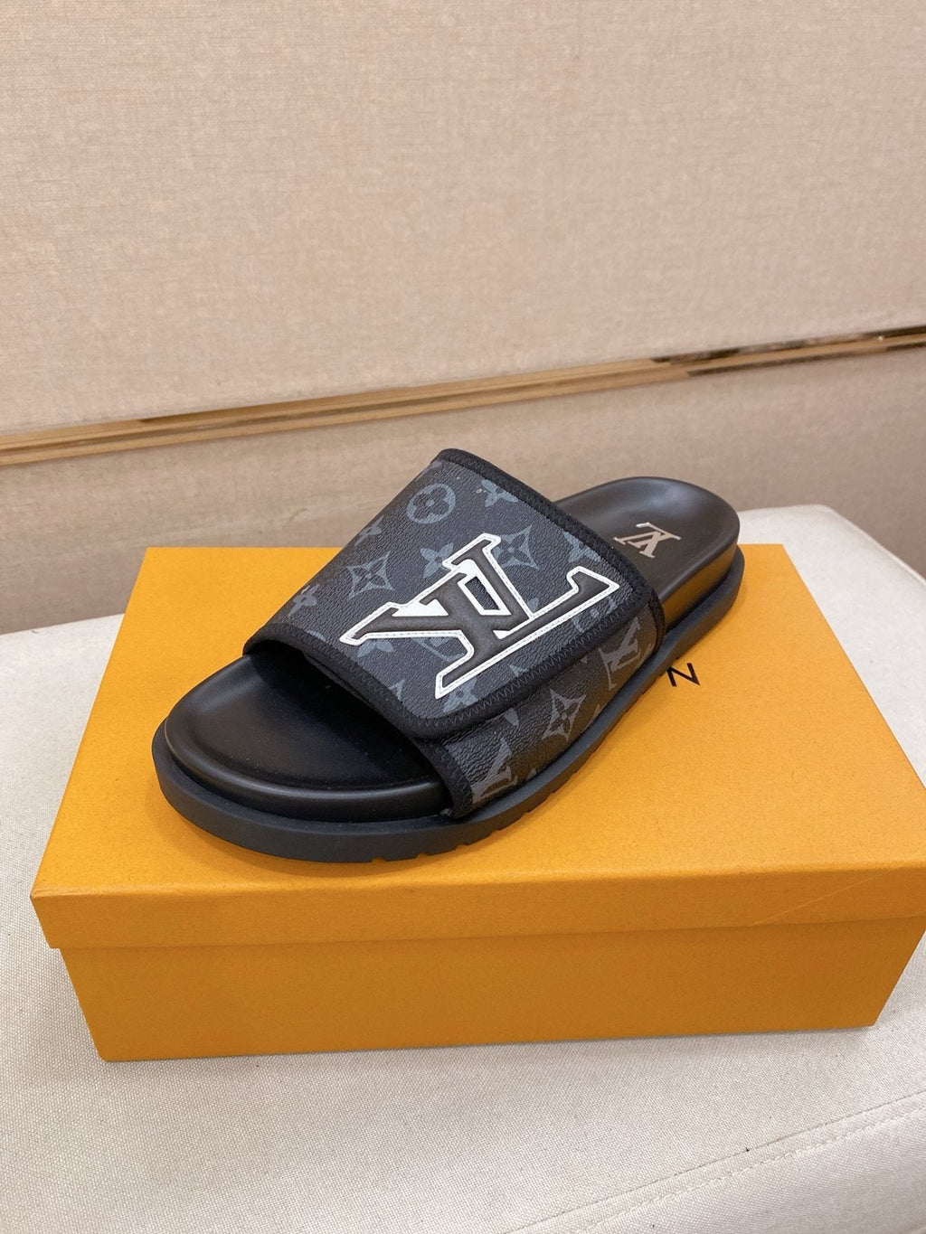 Louis Vuitton Graphic Print Slide Sandals — front