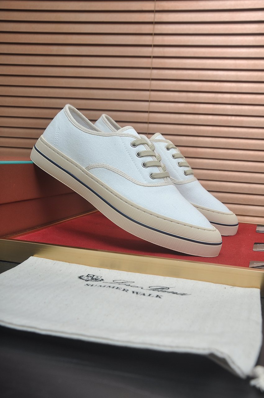 Loro Piana Low-Top Lace-Up Shoes — side