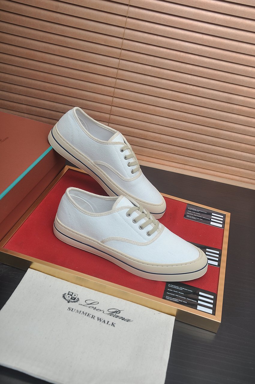 Loro Piana Low-Top Lace-Up Shoes — front