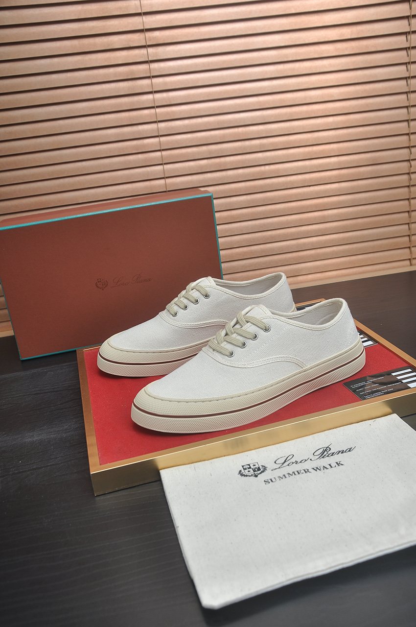 Loro Piana Low-Top Lace-Up Shoes — front
