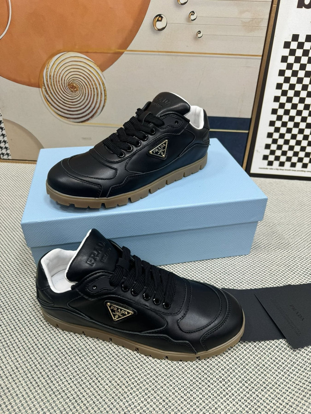 Prada Triangle Logo Low-Top Sneakers — side