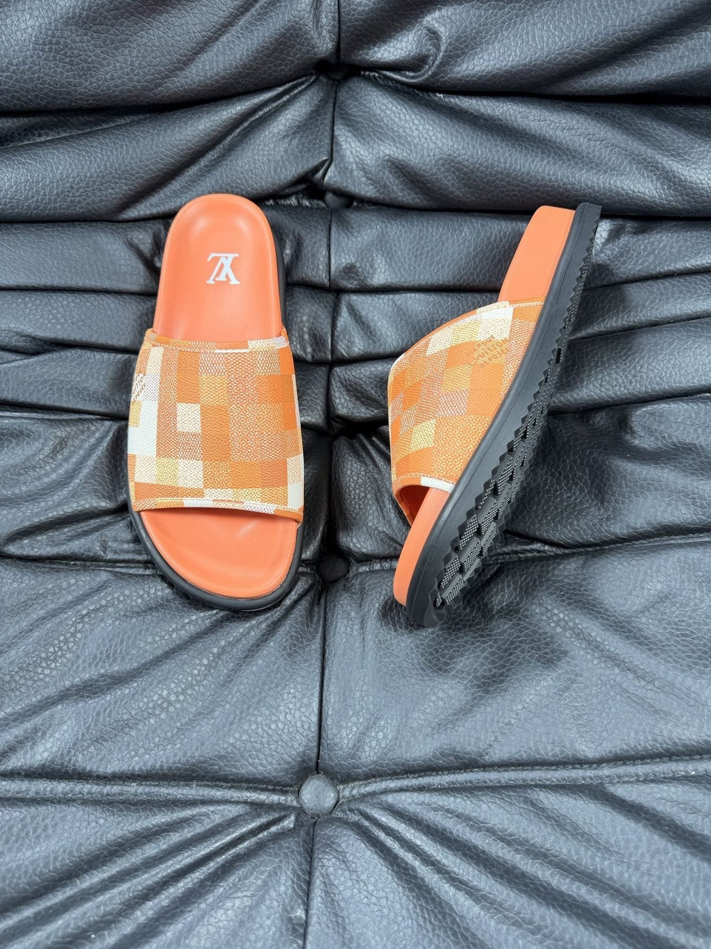 Louis Vuitton Checkerboard Slide Sandals — side
