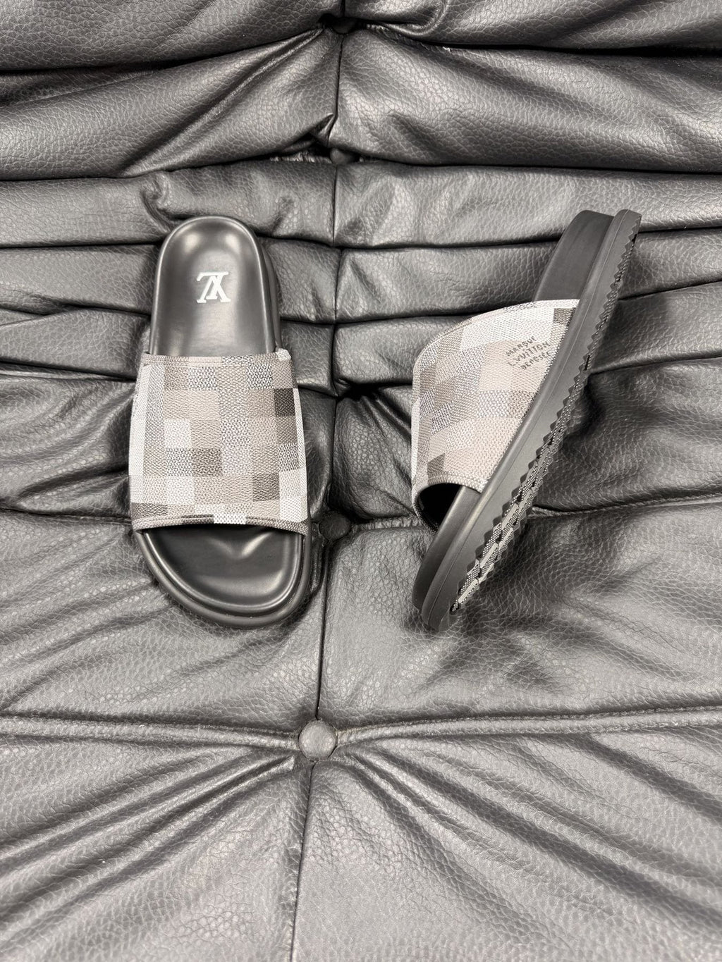 Louis Vuitton Checkerboard Slide Sandals — side