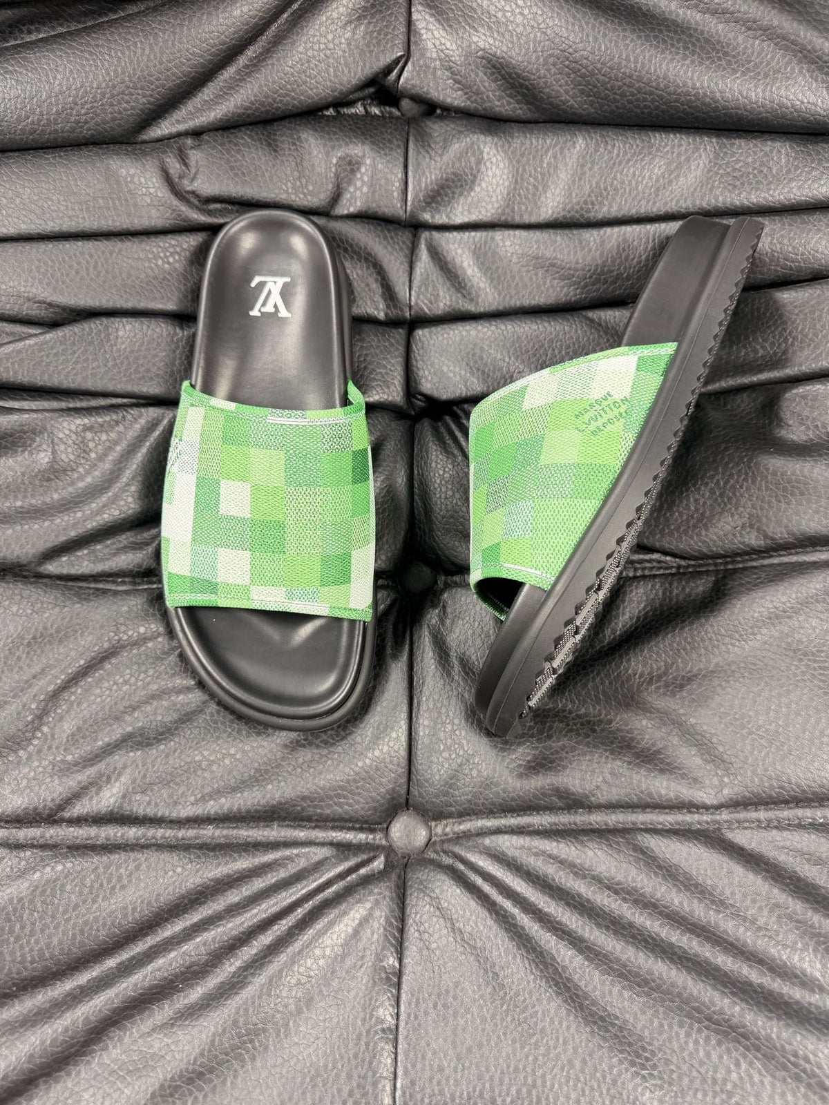 Louis Vuitton Checkerboard Slide Sandals — side