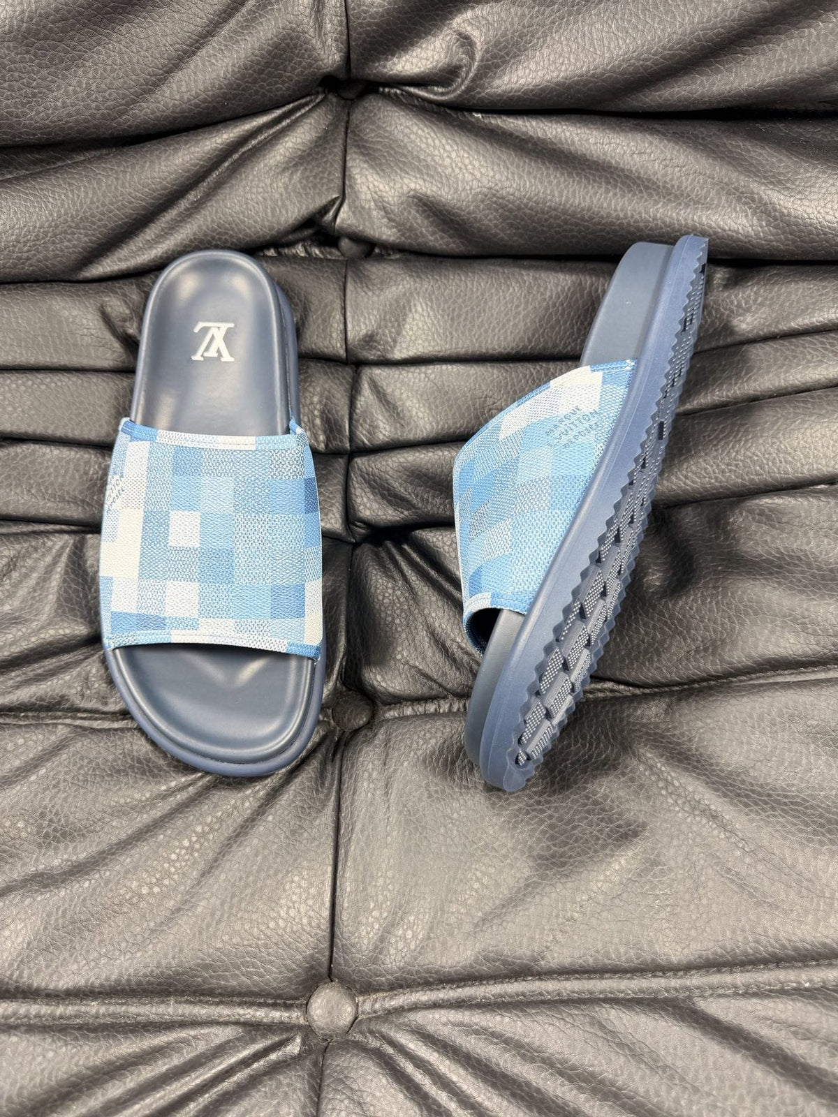 Louis Vuitton Checkerboard Slide Sandals — side