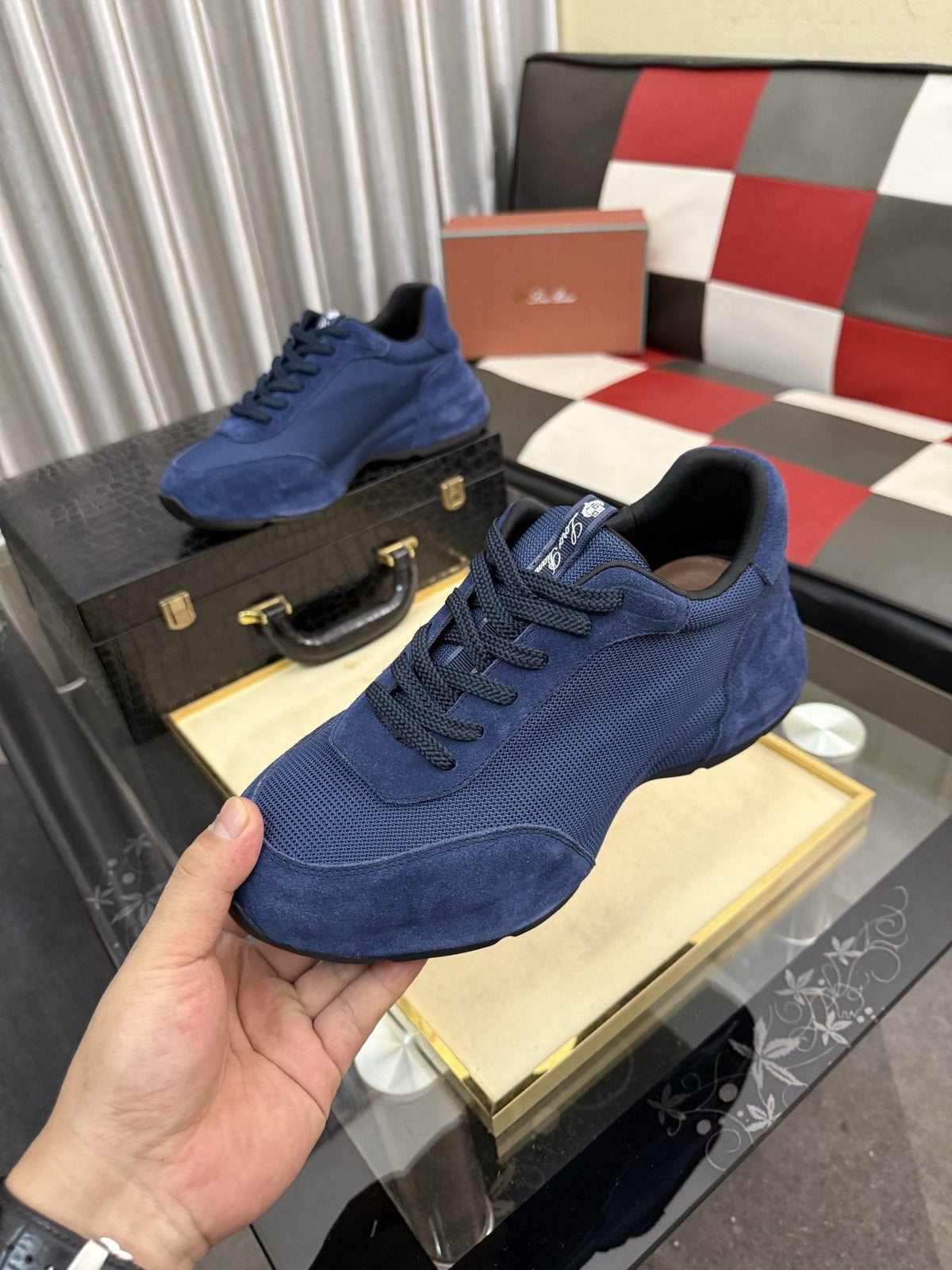 Loro Piana Low-Top Lace-Up Sneakers — side