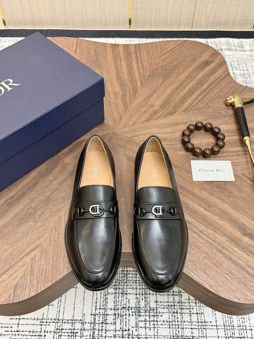 Dior Black Buckle Loafers — hero