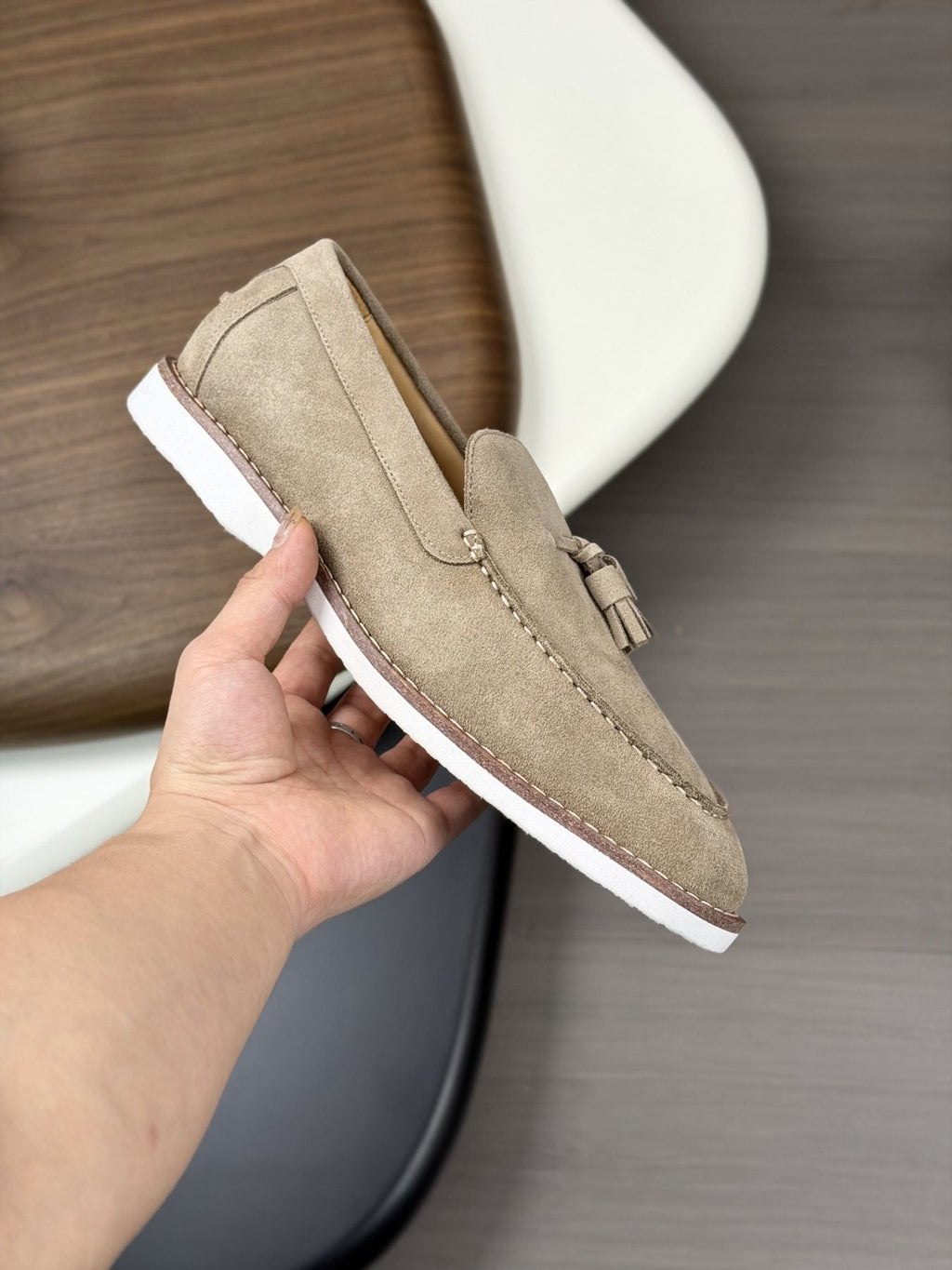 Brunello Cucinelli Tan Brown Tassel Loafers — model