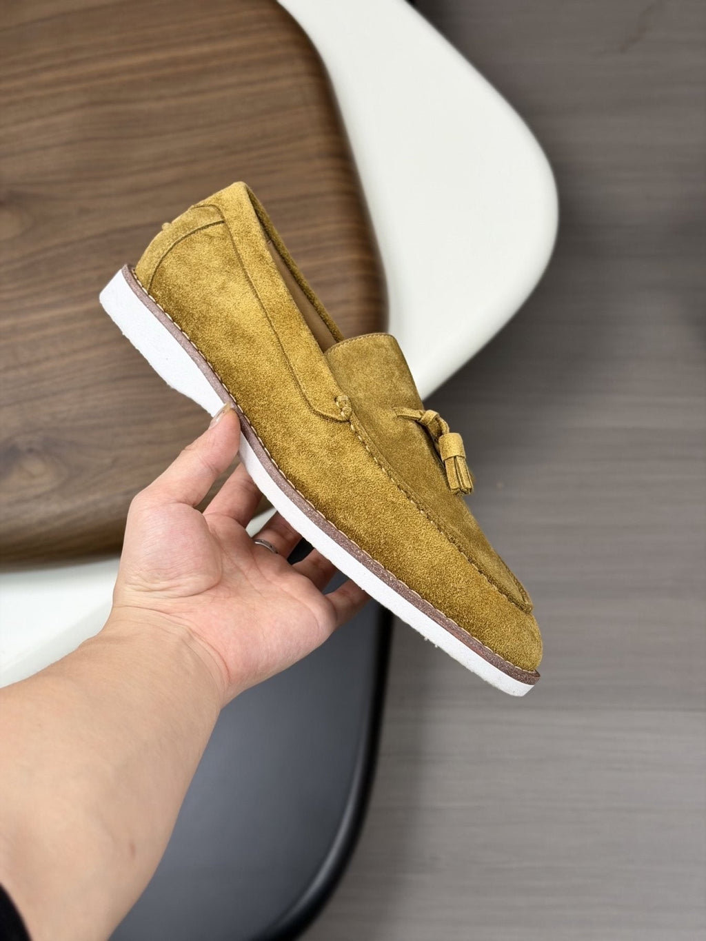 Brunello Cucinelli Tan Brown Tassel Loafers — model