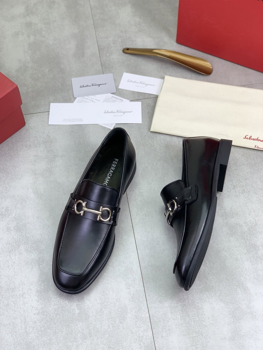 Salvatore Ferragamo Metal Bit Loafers — front