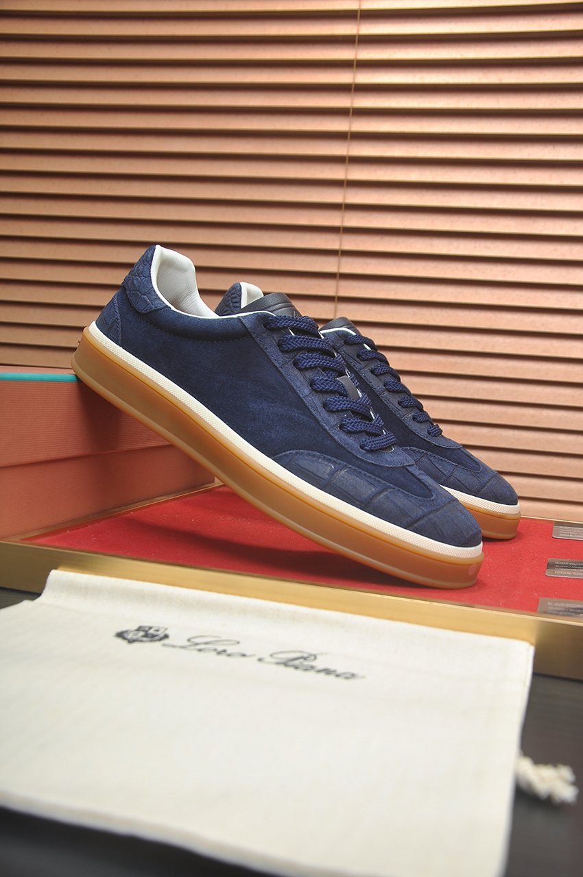 Loro Piana Low-Top Gum Sole Sneakers — front