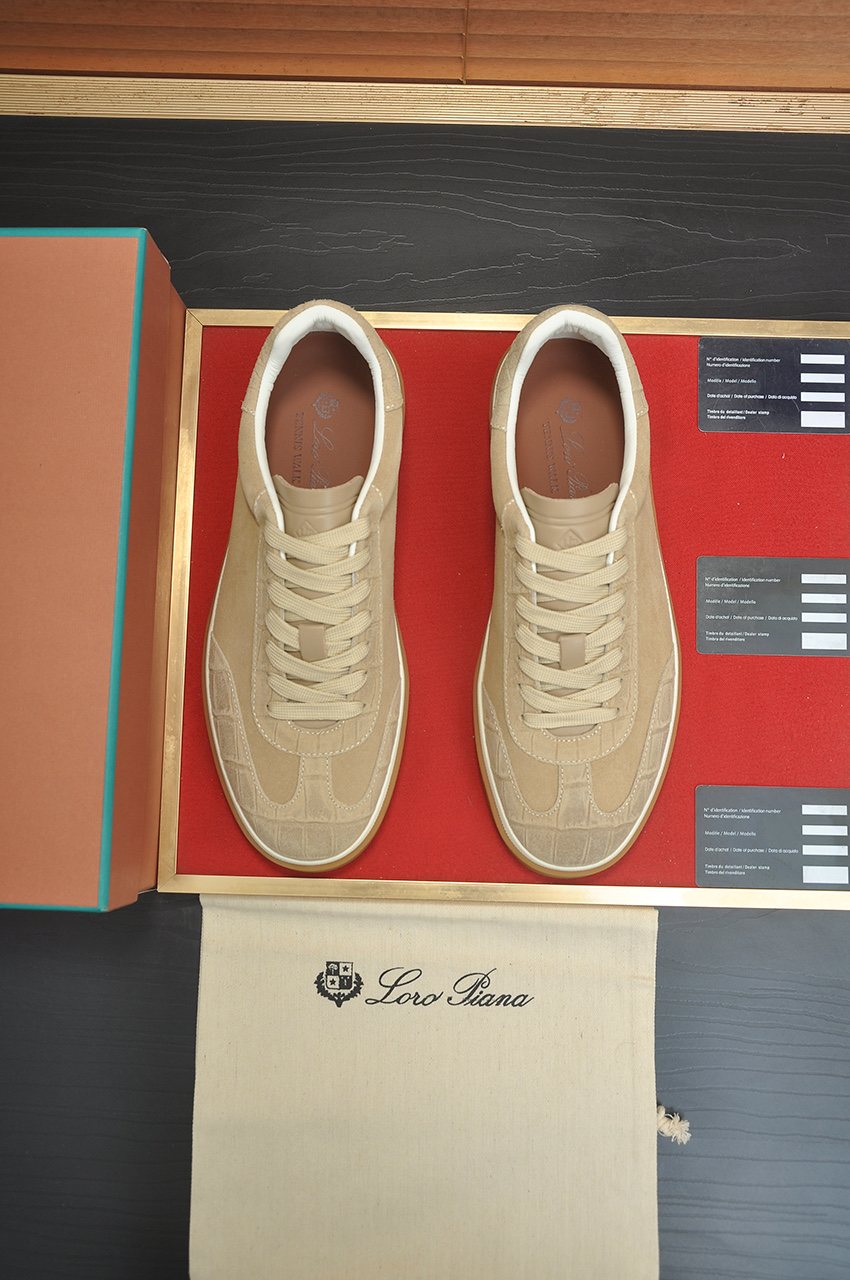 Loro Piana Low-Top Gum Sole Sneakers — front