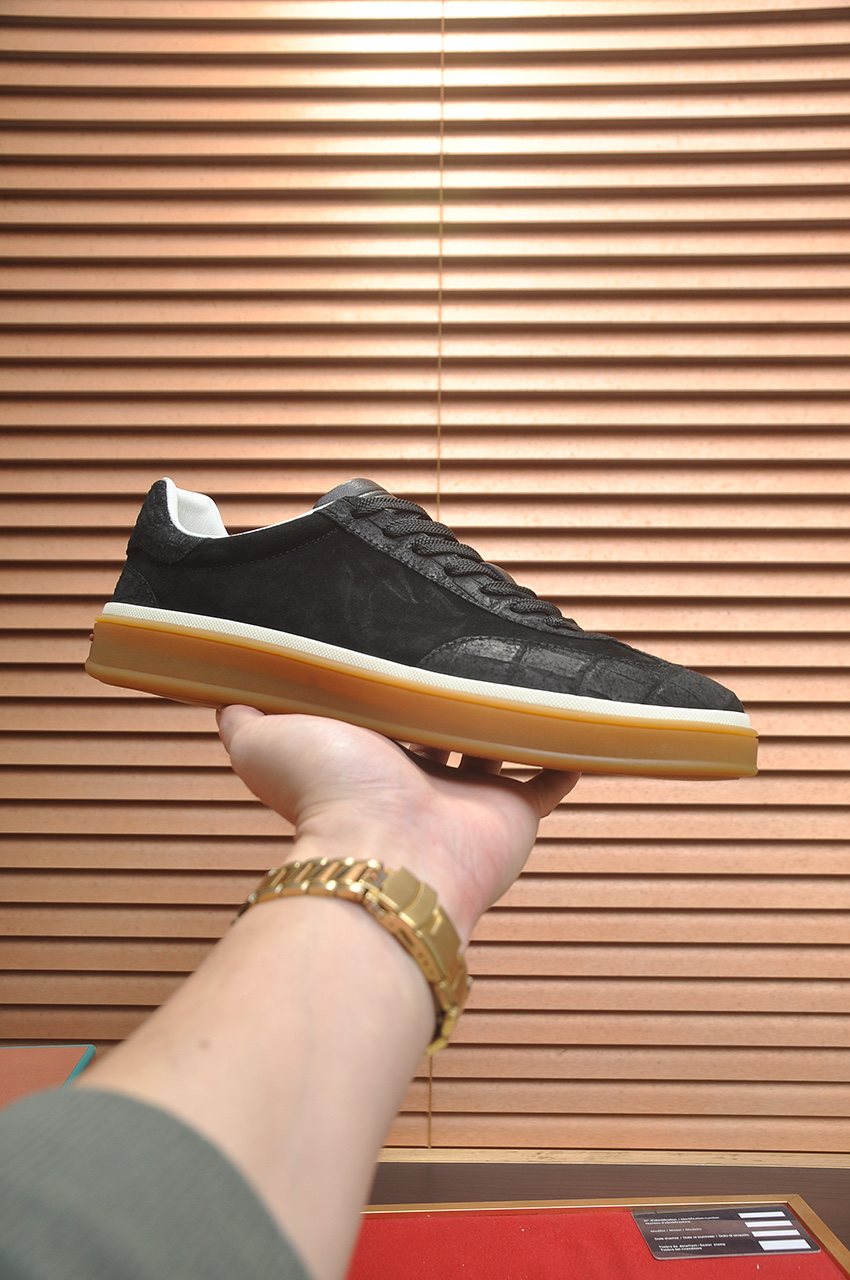 Loro Piana Low-Top Gum Sole Sneakers — front