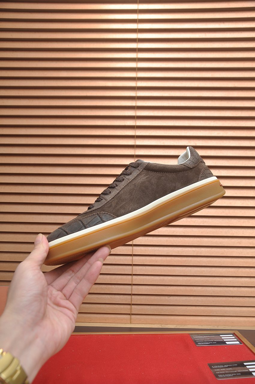 Loro Piana Low-Top Gum Sole Sneakers — side