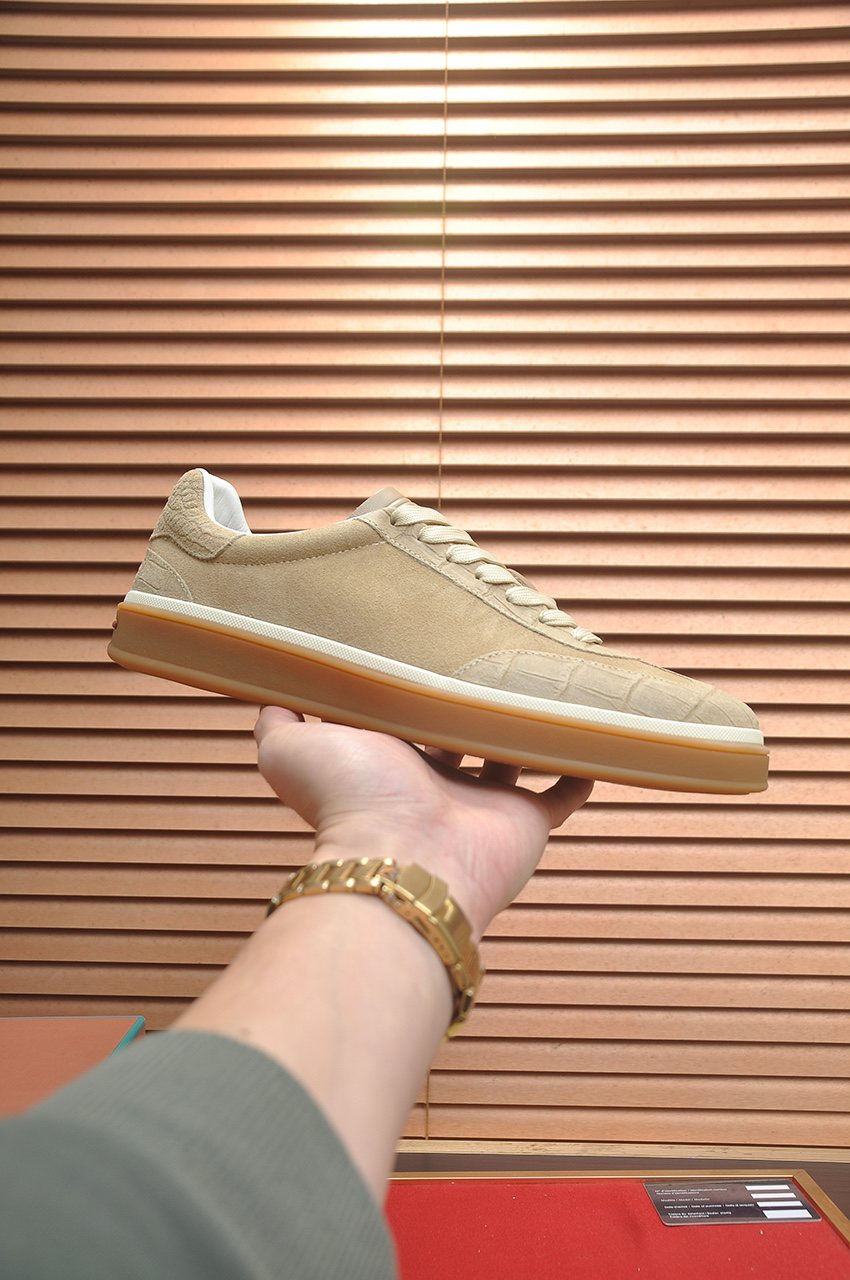 Loro Piana Low-Top Gum Sole Sneakers — side