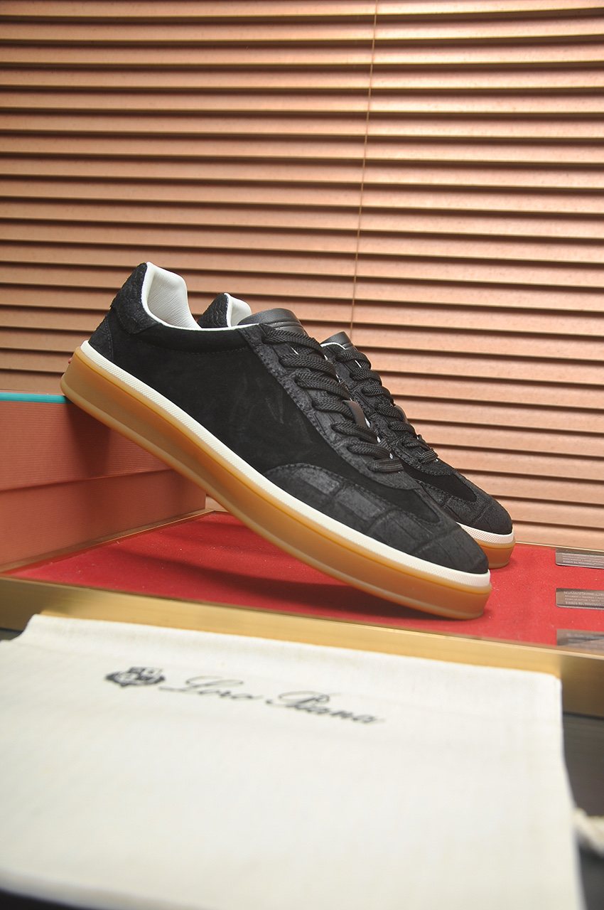 Loro Piana Low-Top Gum Sole Sneakers — side