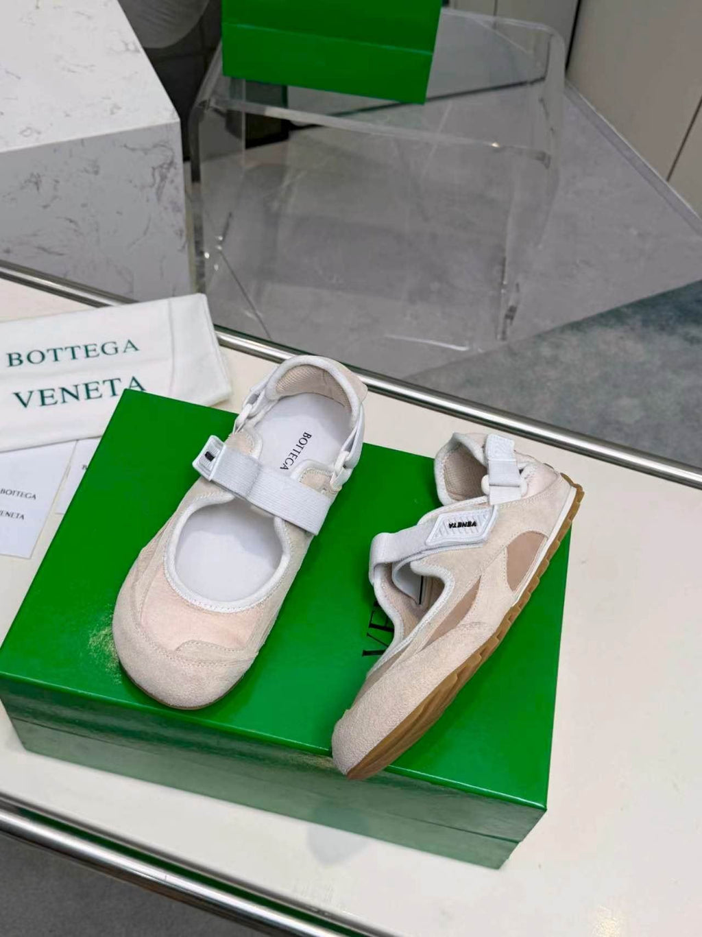 Bottega Veneta Buckled Strap Low-Top Sneakers — side