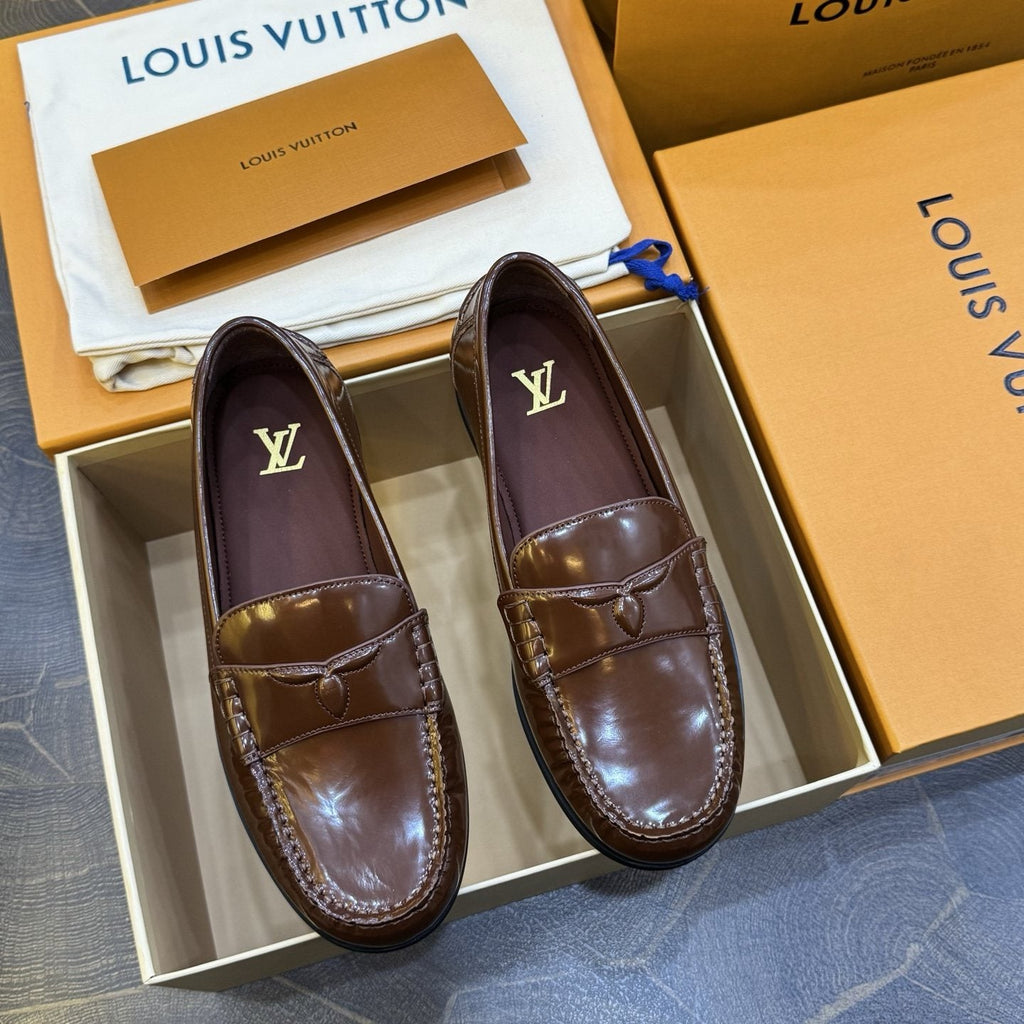 Louis Vuitton Brown Penny Loafers — hero