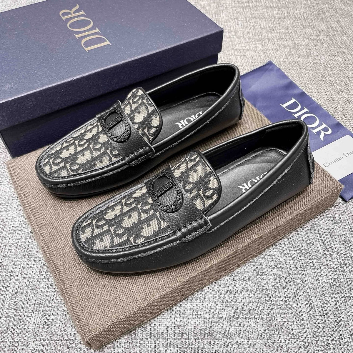 Dior Patterned Strap Loafers — front