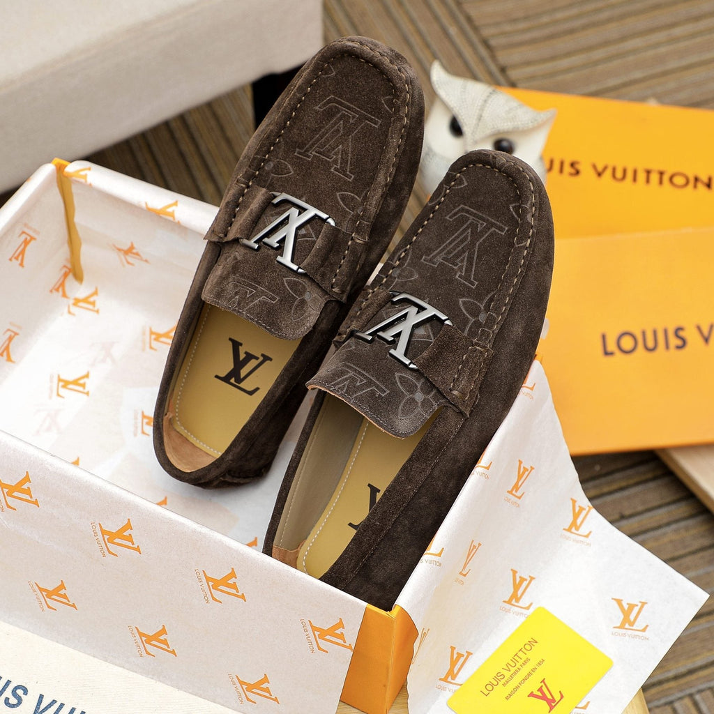Louis Vuitton Embossed Driving Loafers — side