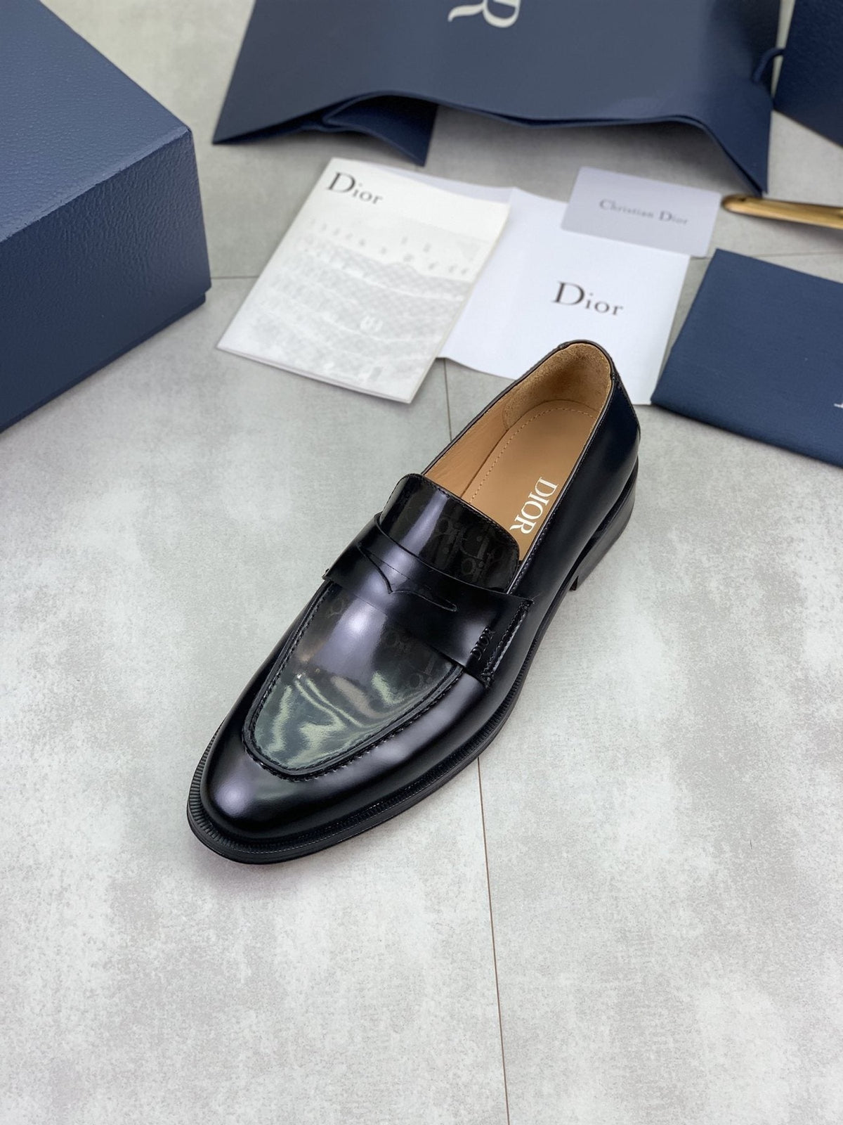 Dior Black Tassel Loafers — front